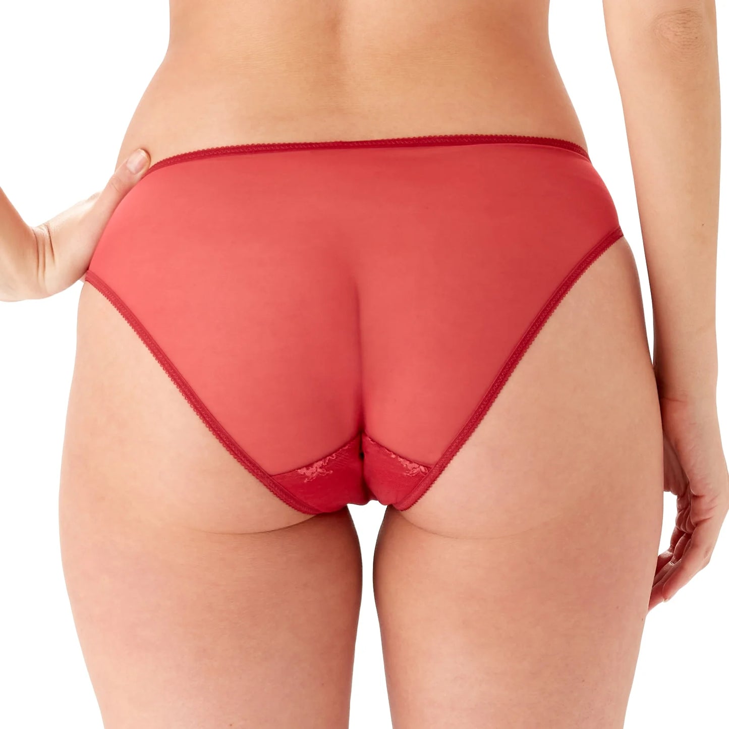 Gossard Glossies Lace Rasberry Blush Sheer Bikini Panty-1