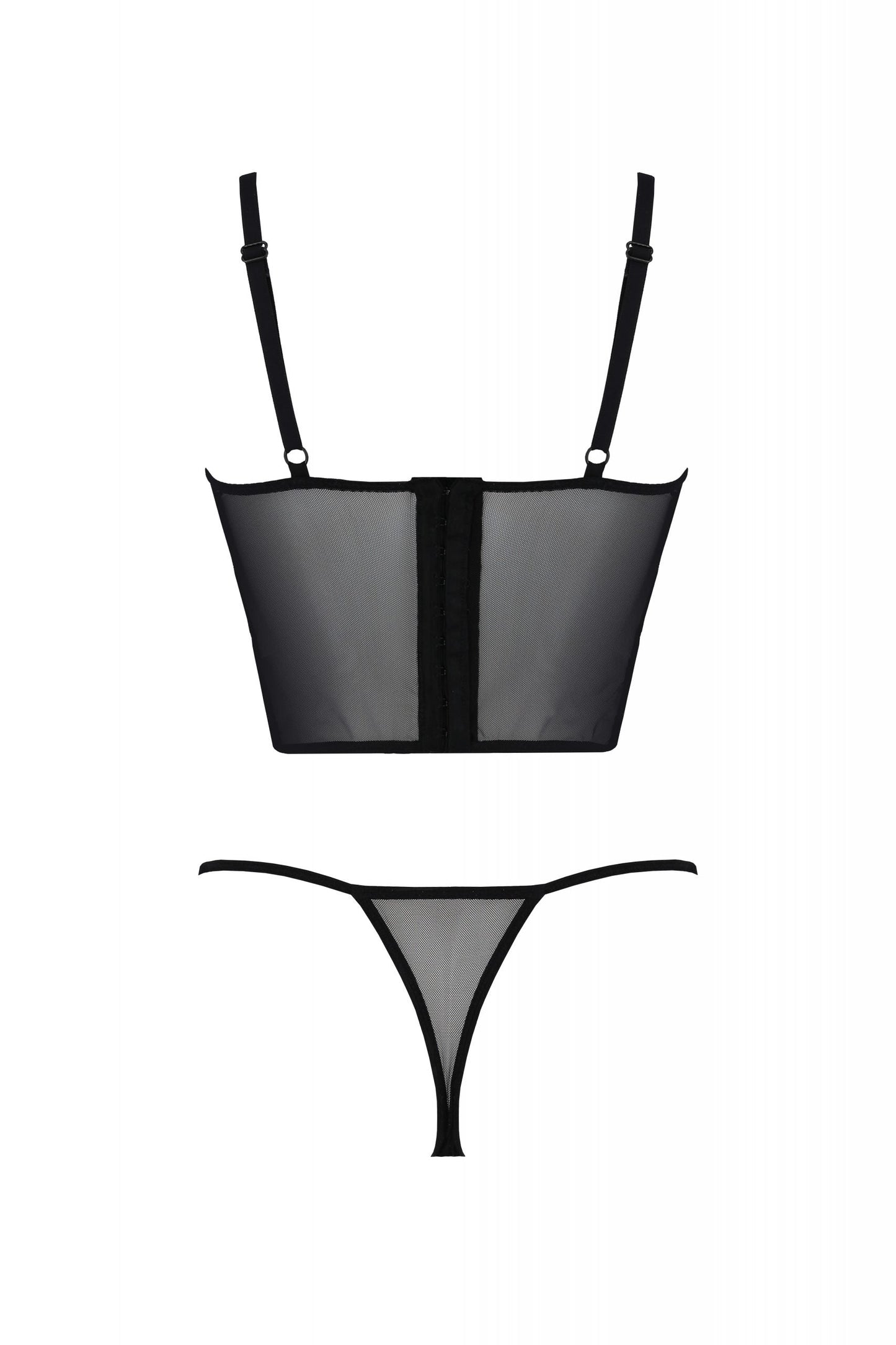 Longline Lace Bustier String Panty Set Passion Kerria-3