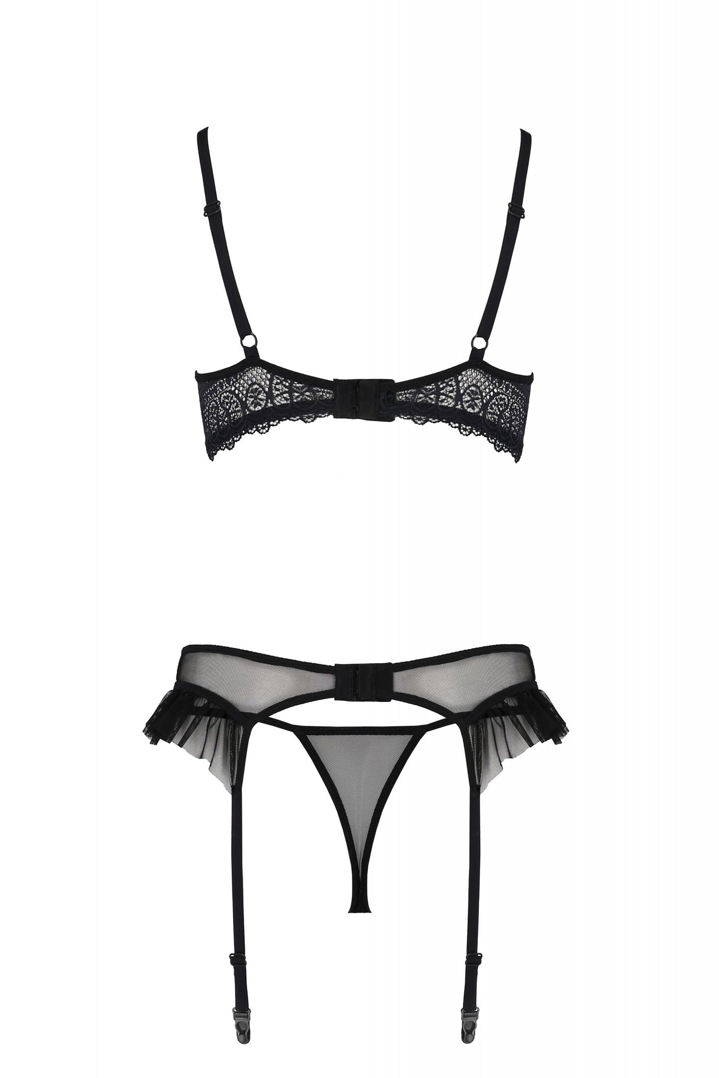 Sexy Open Cup Bra Garter Belt String Set Passion Kerria-3
