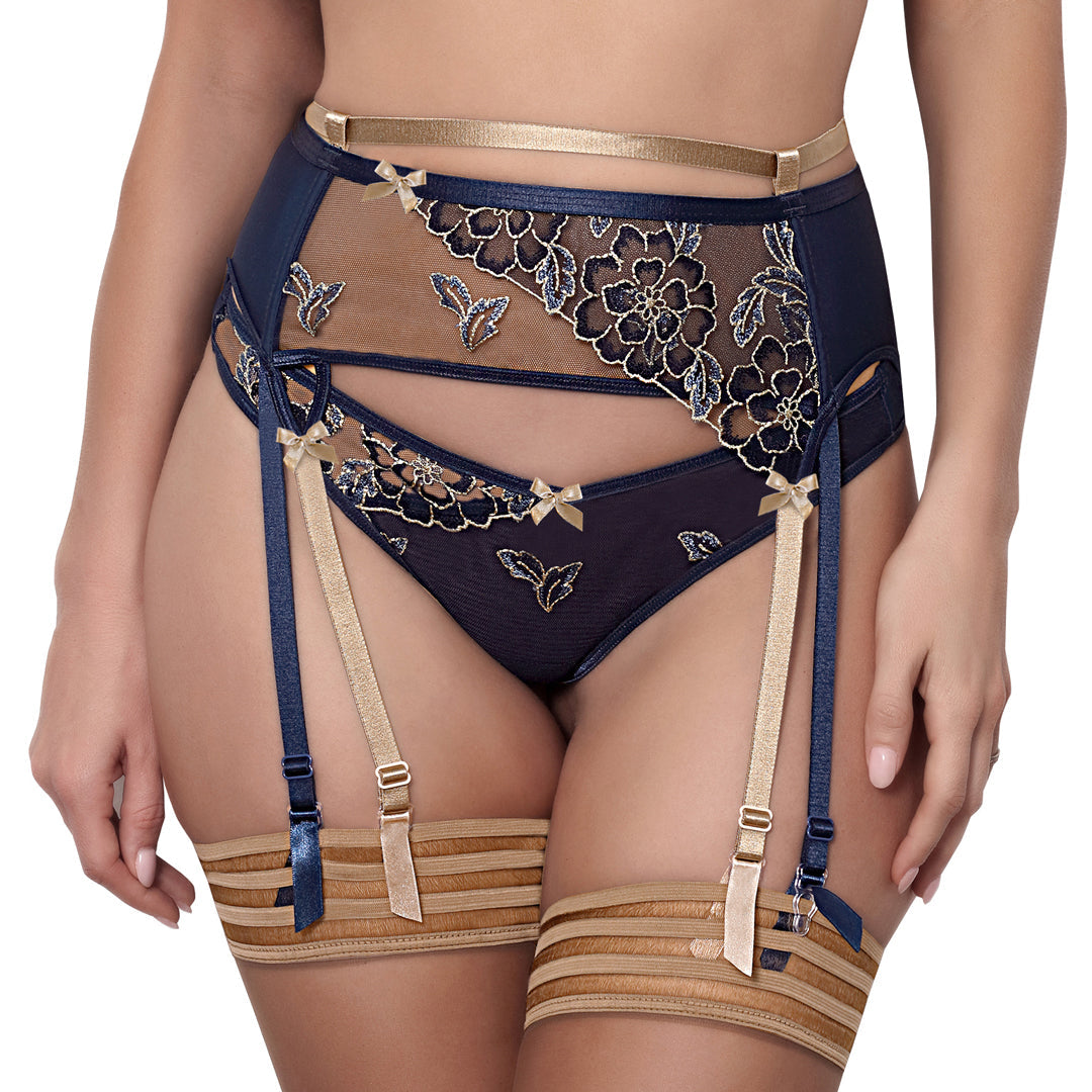 Sheer Mesh Garter Belt Axami Blue Lagoon-0