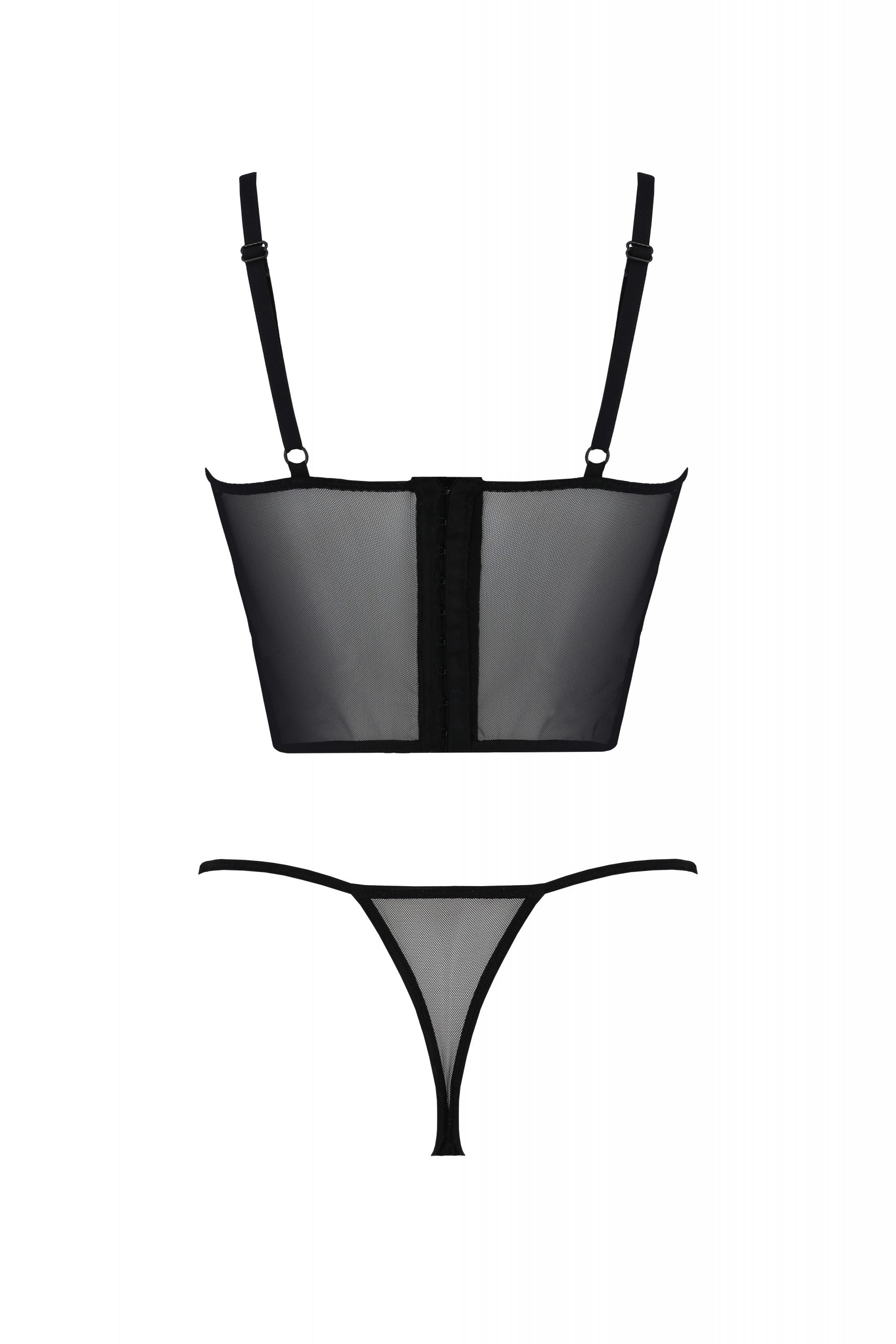 Longline Lace Bustier String Panty Set Passion Kerria-3