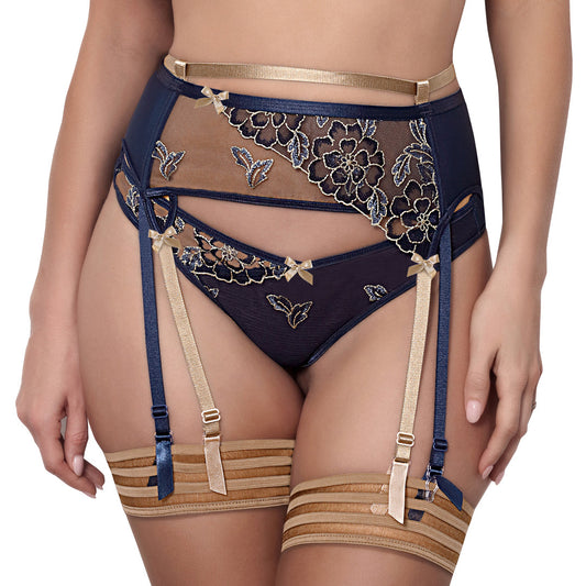 Sheer Mesh Garter Belt Axami Blue Lagoon-0